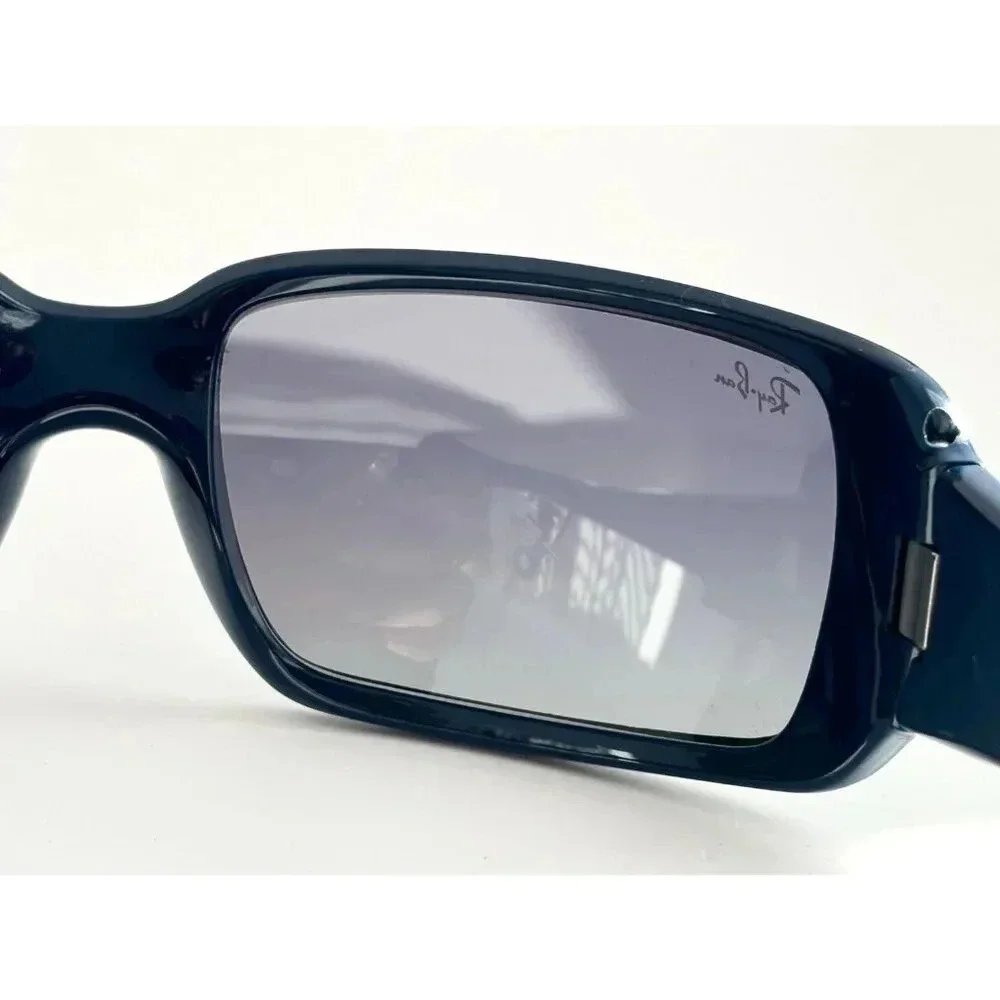 Ray Ban Italian Square Blue Frame Light Grey | Blue Gradient RB 4338 Sunglasses - Picture 7 of 10